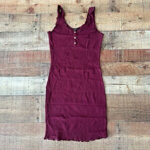 Ambiance maroon ribbed sleeveless midi dress big girl's large